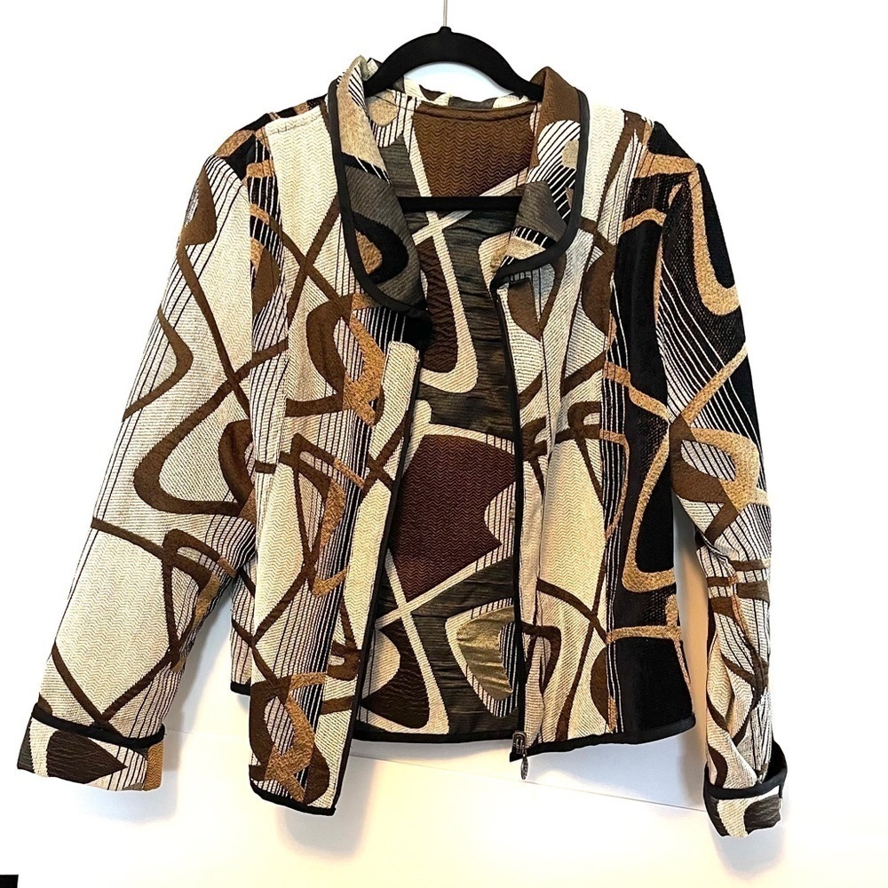 Reversible patterned zipper jacket - image 1